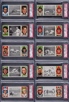 1912 T202 Hassan Triple Folder Complete Set (132) - Including PSA-Graded Cards (17)